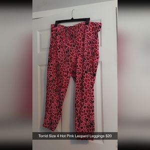 Torrid Hot Pink Leopard Leggings Size 4